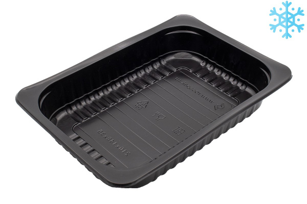 Лоток под запайку 210х148х35 мм для заморозки, черный ПП 280/кор