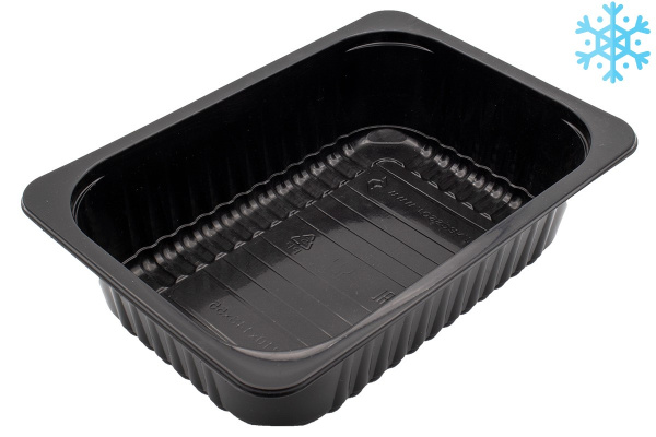 Лоток под запайку 210х148х55 мм для заморозки, черный ПП 260/кор