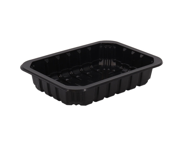 Лоток под запайку с ребрами черный 187х137х36 мм 320/кор